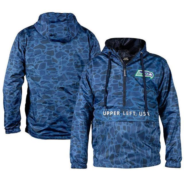 Mens THE GREAT PNW Seattle Seahawks Camo Level Half-Zip Pullover Jacket Product Image