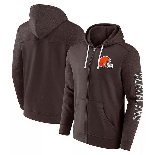 Mens Fanatics Branded  Brown Cleveland Browns Offensive Lineup Hoodie Full-Zip Hoodie Product Image