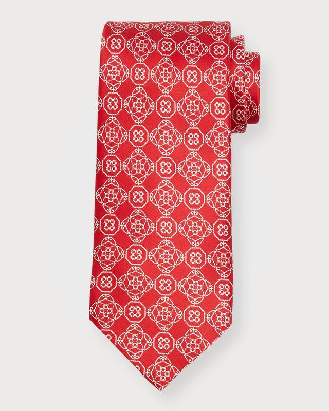 Mens Medallion Jacquard Silk Tie Product Image