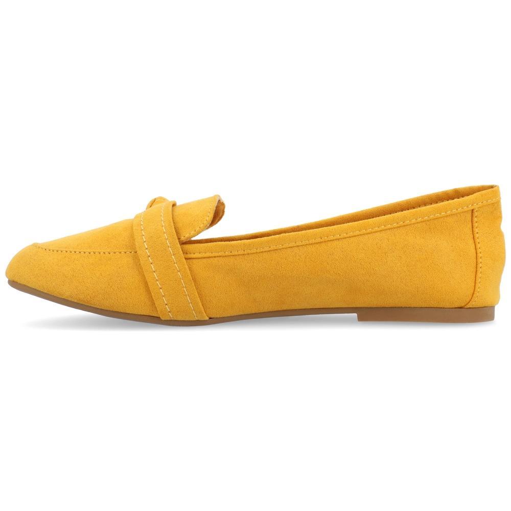 Journee Collection Womens Marci Slip On Round Toe Loafer Flats Mustard 8WD Product Image