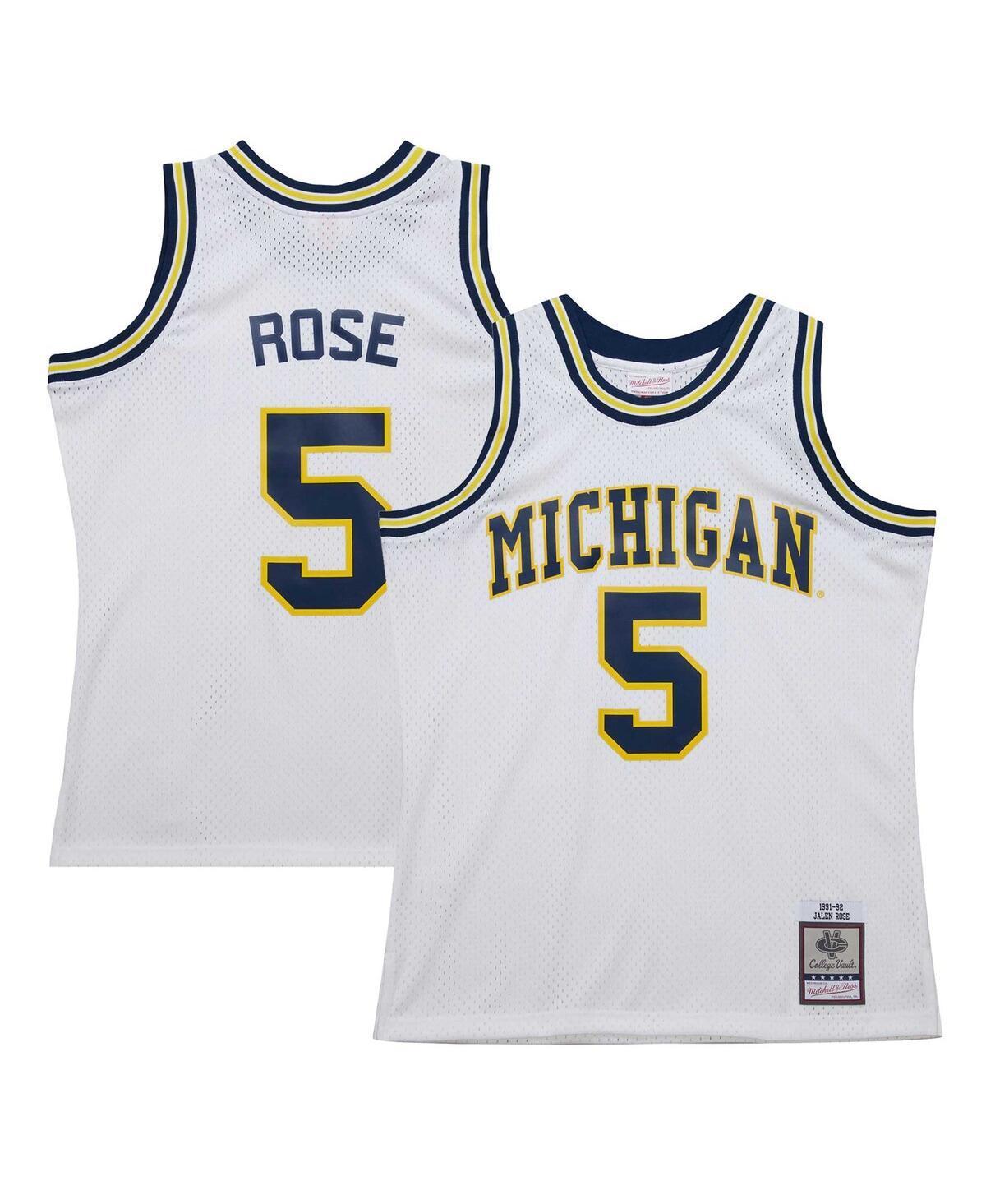 Mitchell & Ness Mens Jalen Rose White Michigan Wolverines 1991/92 Swingman Player Jersey - White Product Image