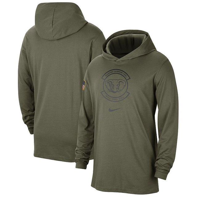 Mens Nike Olive Alabama Crimson Tide Military-Inspired Pack Long Sleeve Hoodie T-shirt Product Image