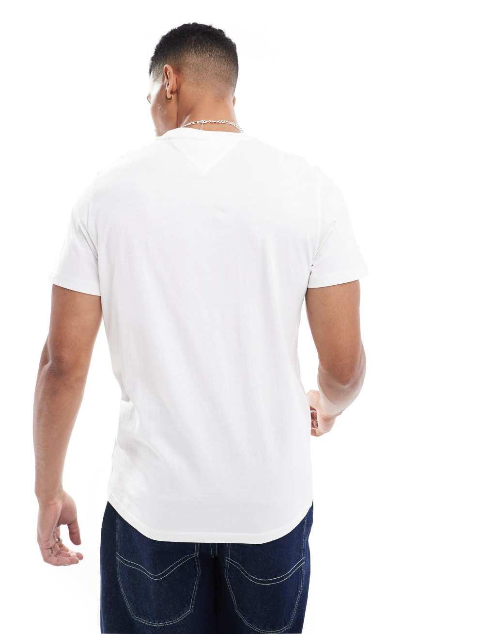 Tommy Jeans small chest logo t-shirt in white Product Image