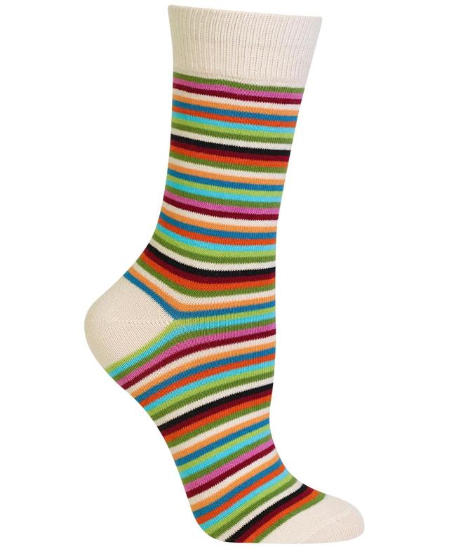 Hot Sox Womens Stripe Fashion Crew Socks Product Image