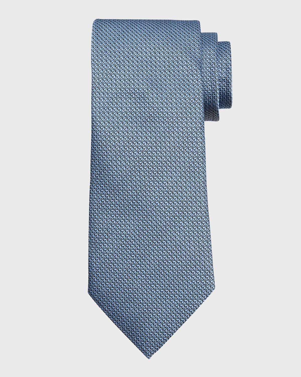 Mens Micro-Geometric Silk Tie Product Image