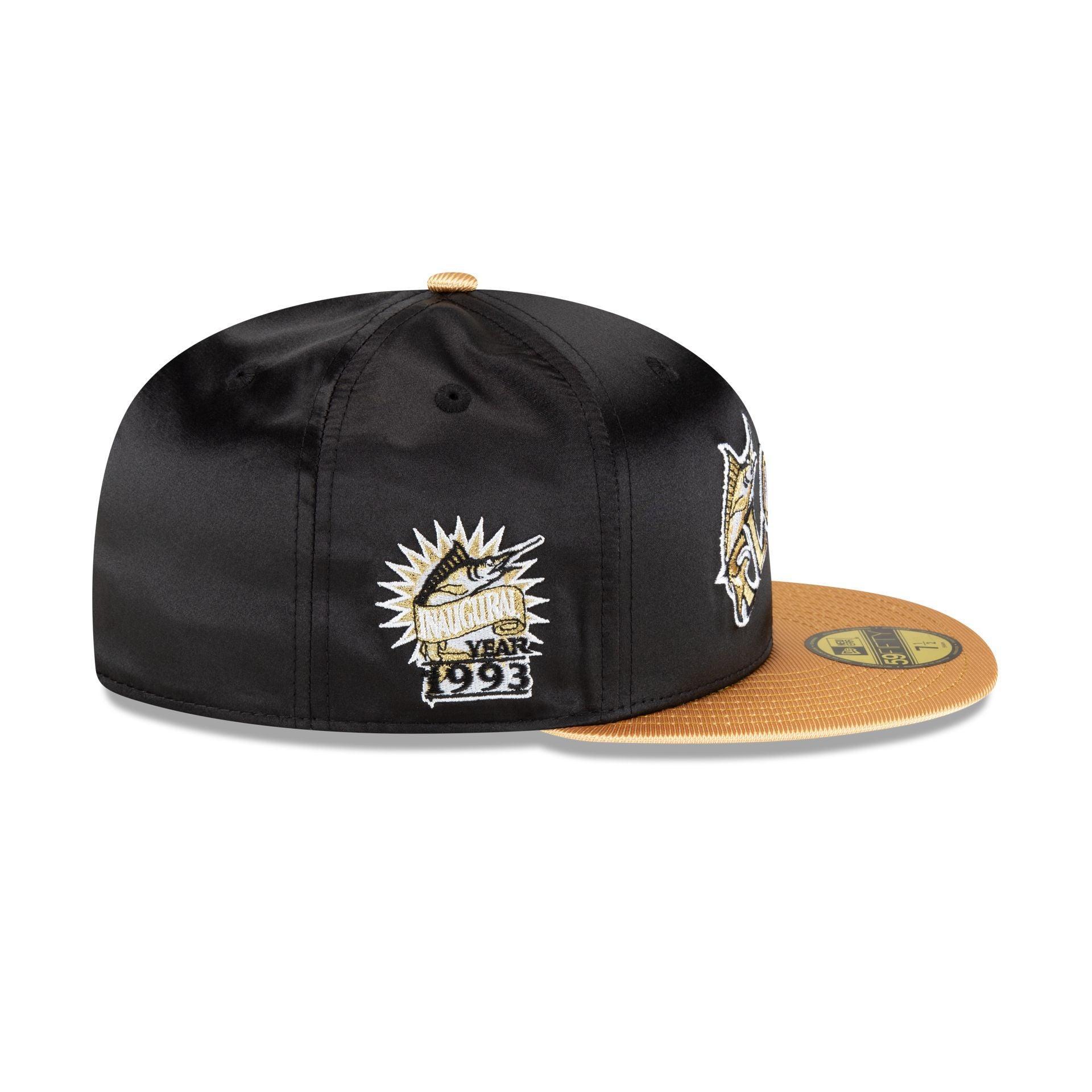 Miami Marlins Metallic Gold 59FIFTY Fitted Hat Male Product Image