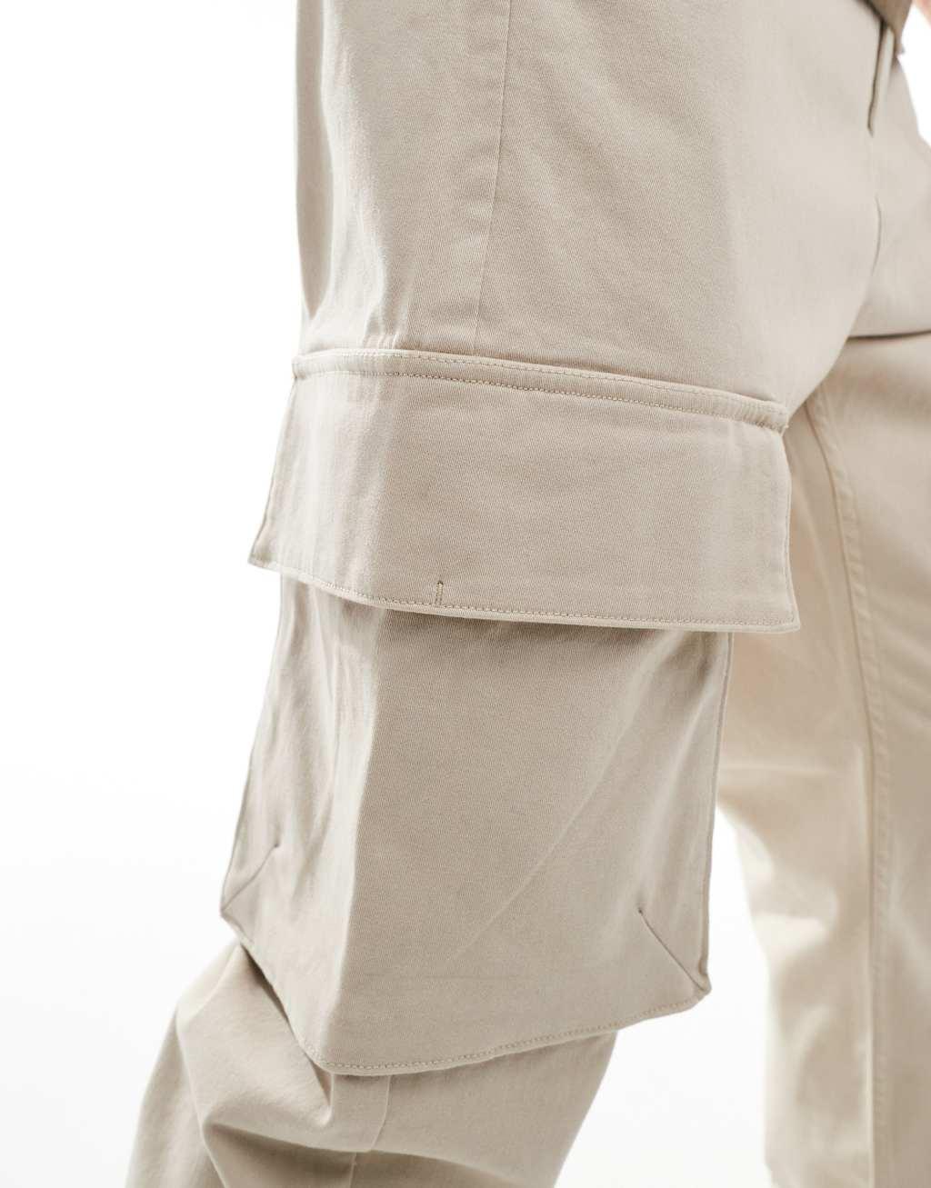 French Connection smart chino pants in stone Product Image