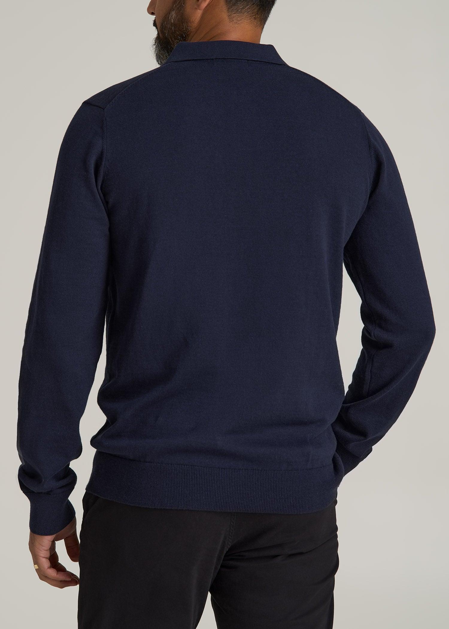 Men’s Tall Polo Sweater in Evening Blue Product Image