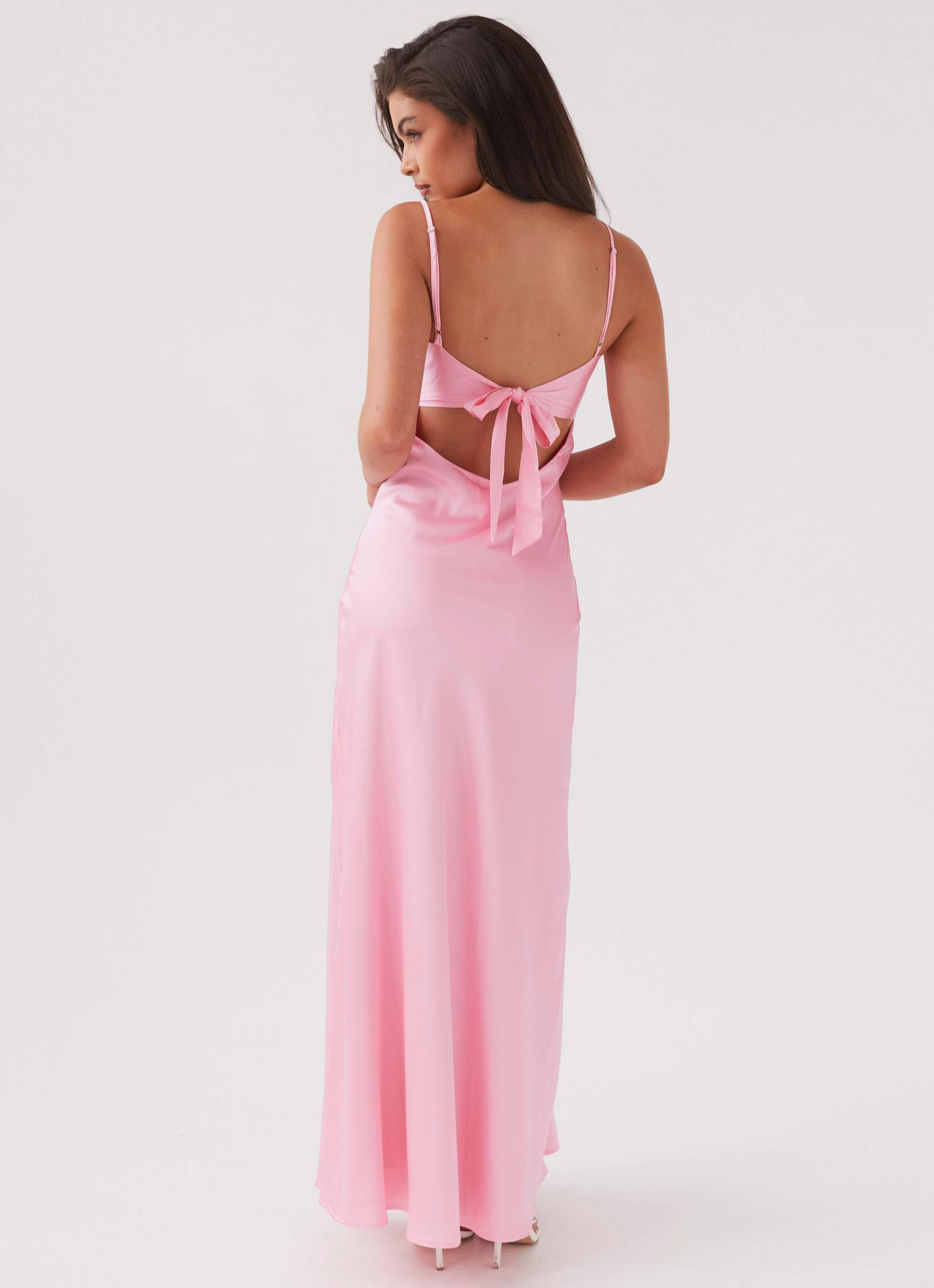 Flora Satin Maxi Dress - Candy Product Image