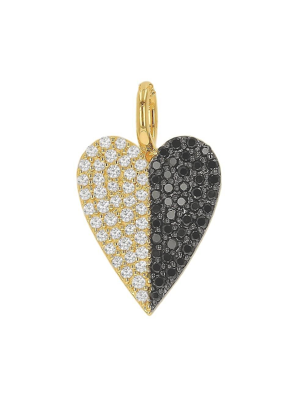 Womens 14K Yellow Gold & .08 TCW Diamond Two-Tone Heart Charm Product Image