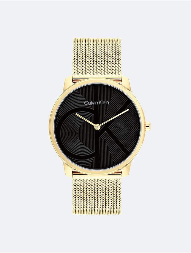 Calvin Klein Womens Minimal Mesh Bracelet Watch - Black Product Image