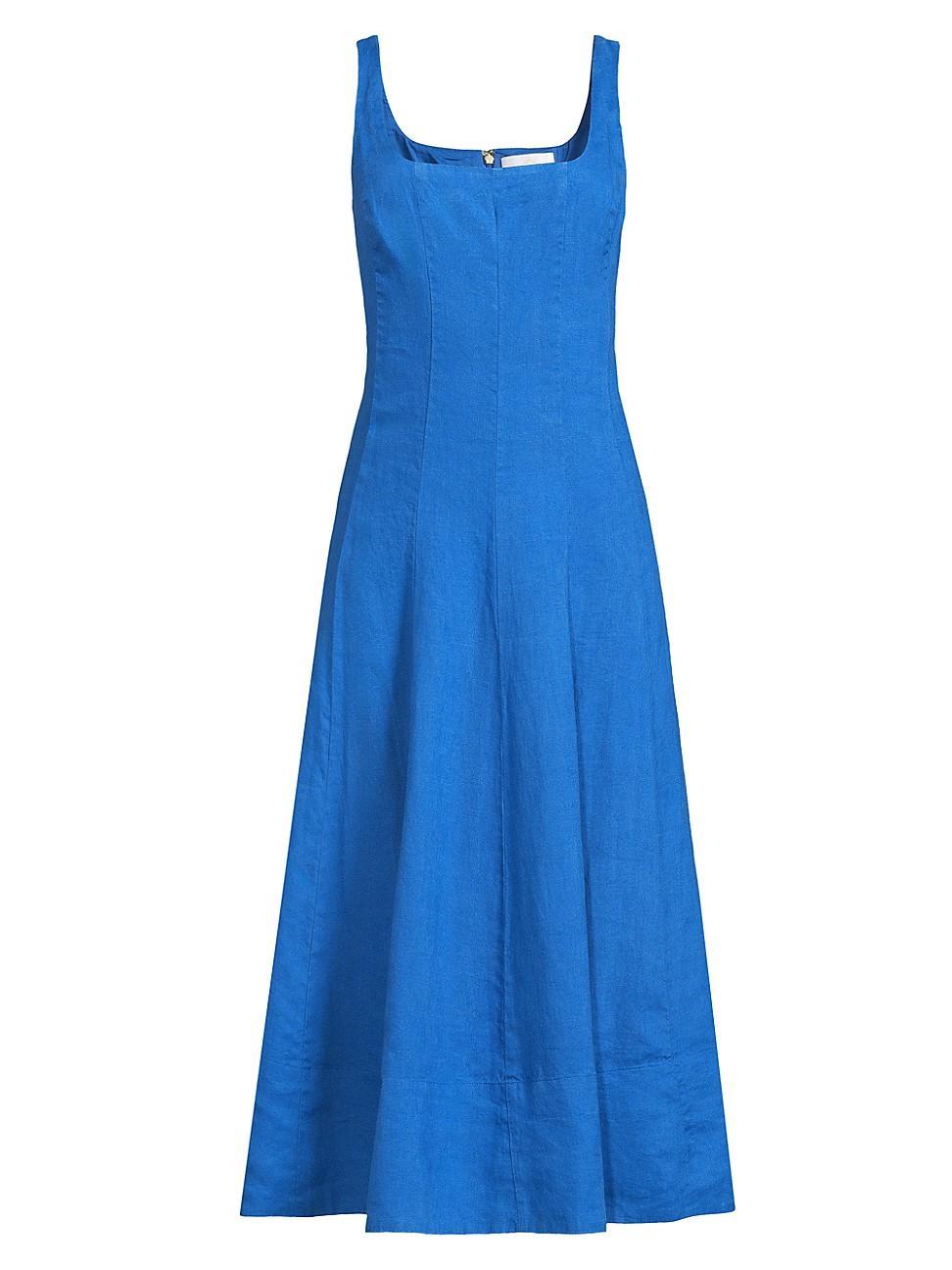 Womens Calina Linen Paneled Midi-Dress Product Image