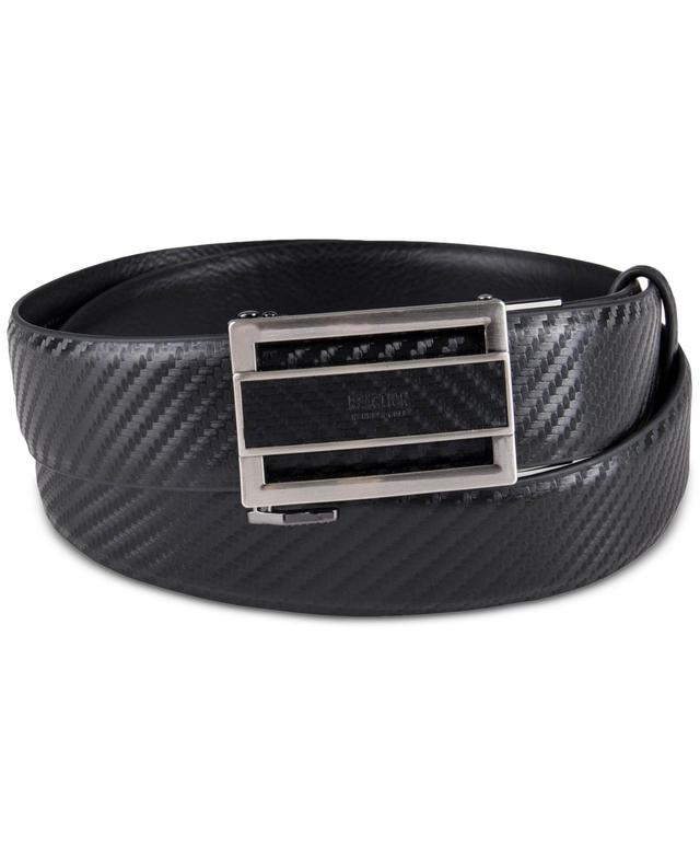 Kenneth Cole Reaction Mens Faux Leather Inlay Track Belt black Product Image