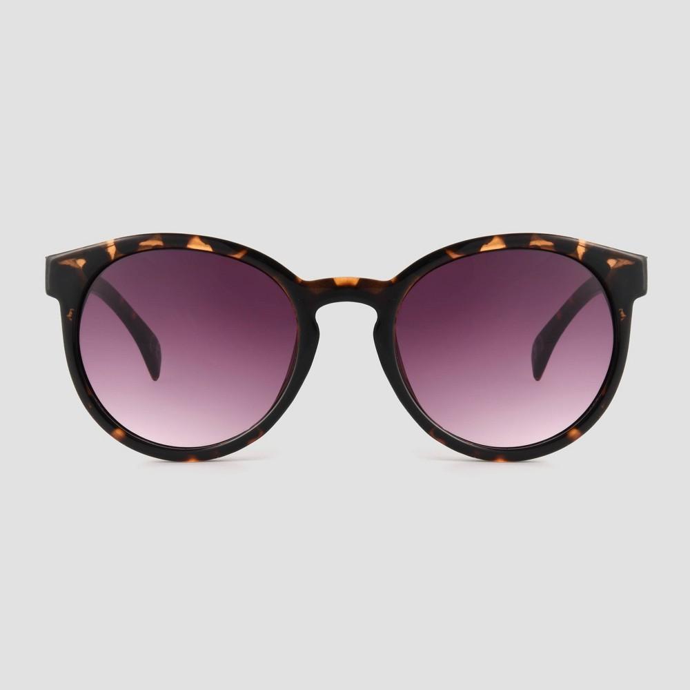 Womens Tortoise Shell Print Narrow Geo Round Sunglasses - Universal Thread Brown Product Image