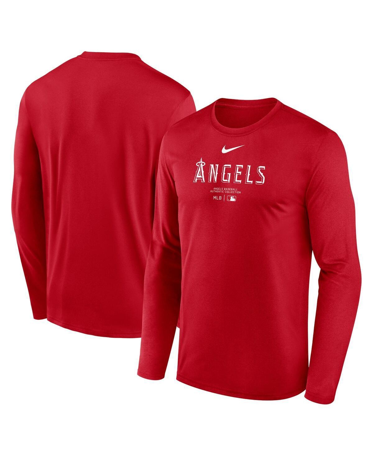 Nike Mens Red Los Angeles Angels Authentic Collection Practice Performance Long Sleeve T-Shirt Product Image