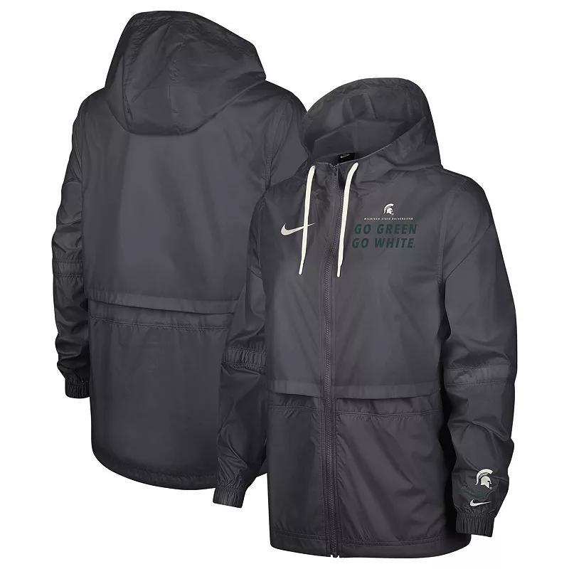 Womens Nike Anthracite Michigan State Spartans 2-Hit Windrunner Performance Full-Zip Jacket Product Image