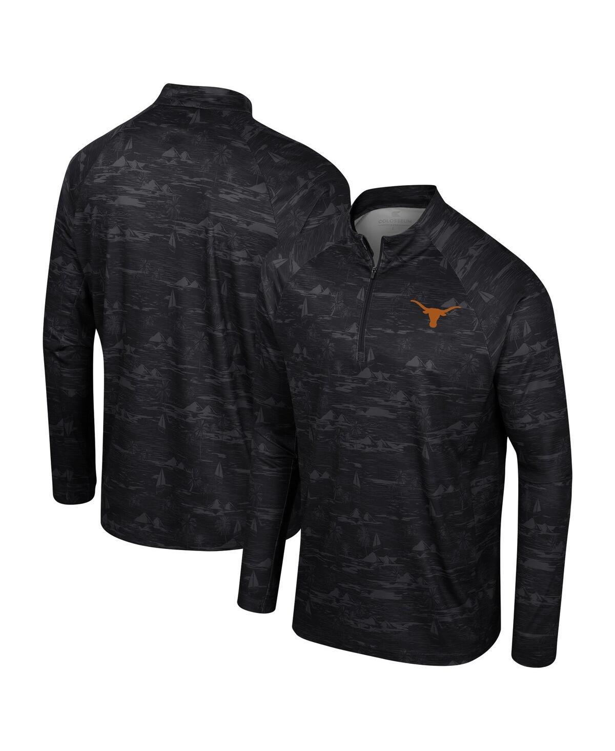 Mens Colosseum Black Texas Longhorns Carson Raglan Quarter-Zip Jacket Product Image