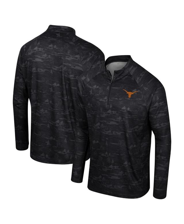 Mens Colosseum Black Texas Longhorns Carson Raglan Quarter-Zip Jacket Product Image