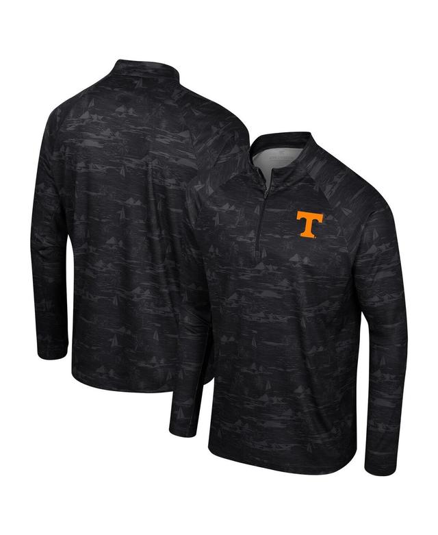 Mens Colosseum Black Tennessee Volunteers Carson Raglan Quarter-Zip Jacket Product Image