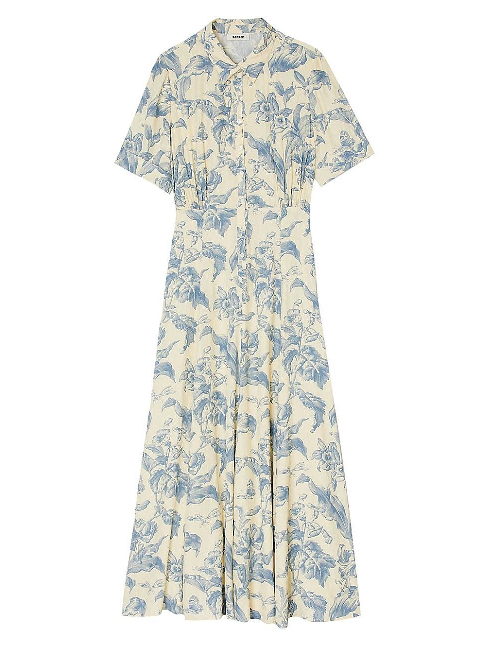 Womens Floral Shirt Dress Product Image