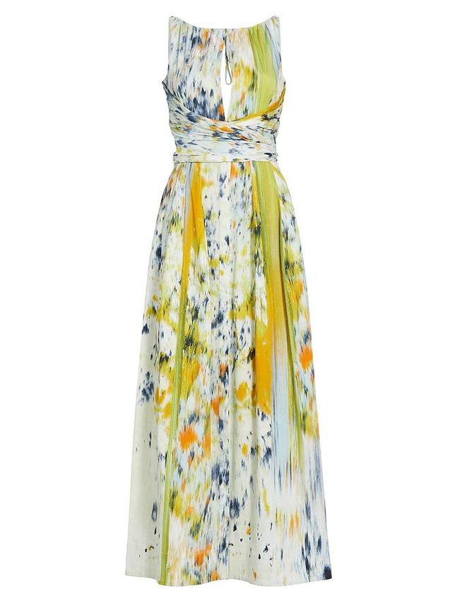 Womens Abstract Brushstroke Maxi Dress Product Image