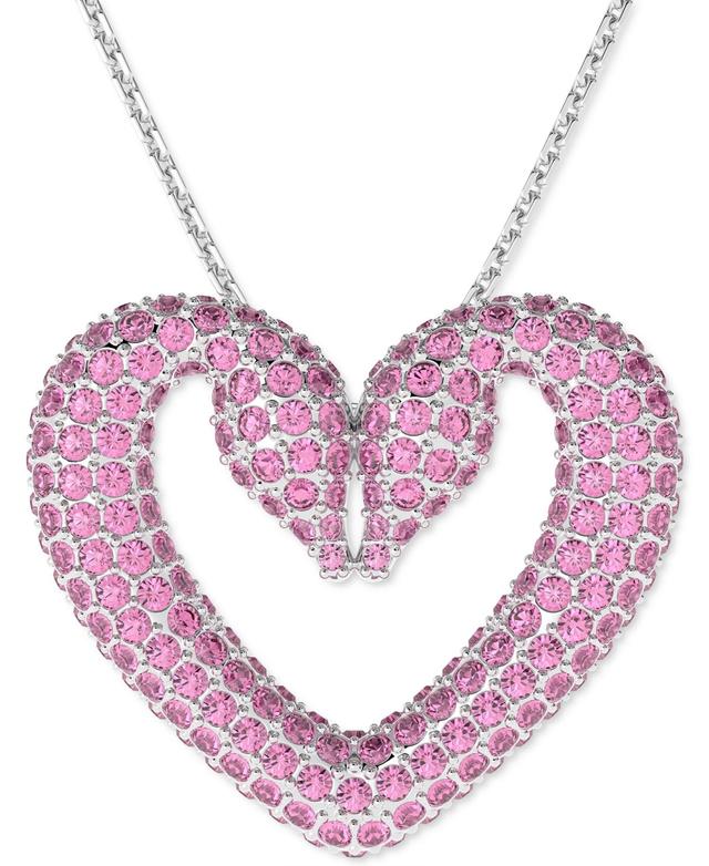 Swarovski Silver-Tone Una Heart Pendant 16-1/2 Necklace Product Image