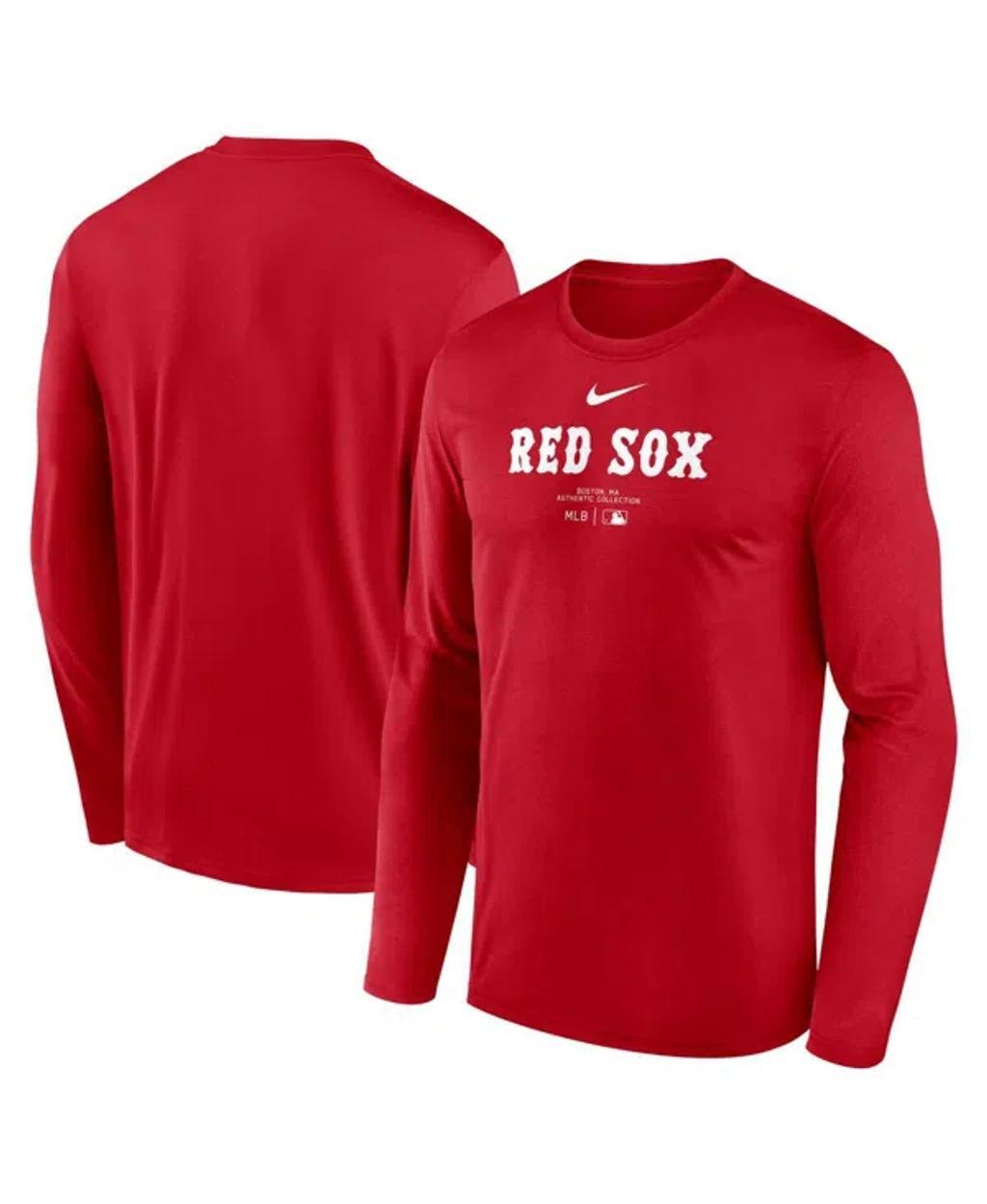 NIKE Men's Red Boston Red Sox Authentic Collection Practice Performance Long Sleeve T-shirt Product Image