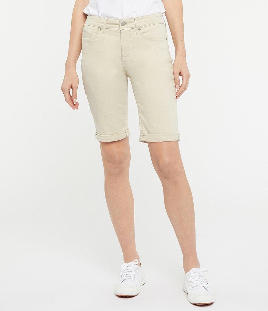 NYDJ Briella Rolled-Cuff Mid Rise Stretch Denim Bermuda Shorts Product Image