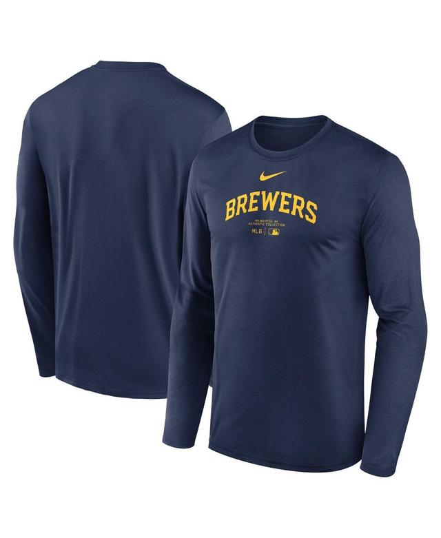 Milwaukee Brewers Authentic Collection Practice Nike Men's Dri-FIT MLB Long-Sleeve T-Shirt Product Image