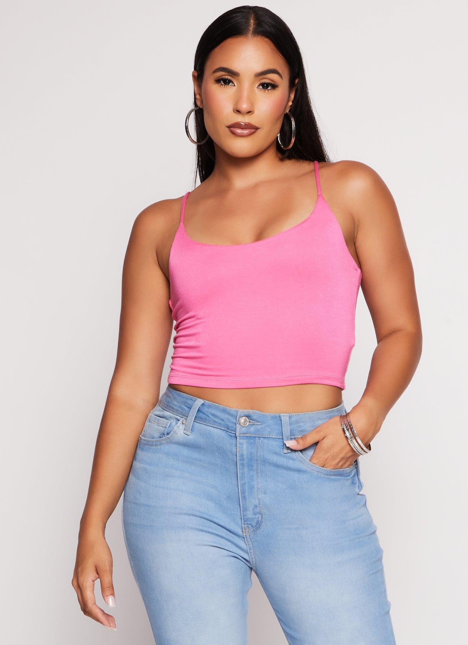 Womens Double Lined Scoop Neck Cropped Cami Product Image