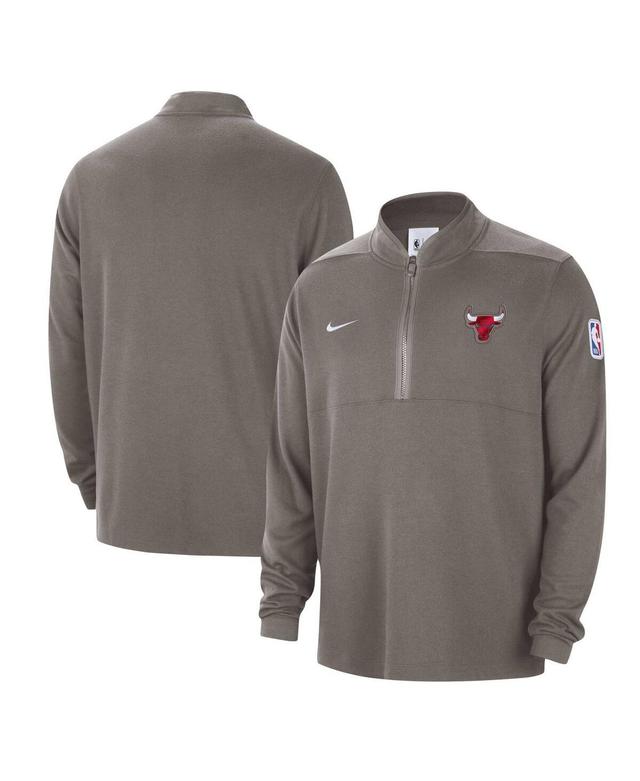 Nike Mens Olive Chicago Bulls Authentic Performance Half-Zip Jacket Product Image