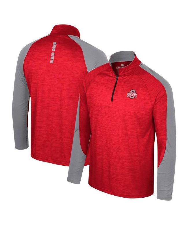 Mens Colosseum Scarlet Ohio State Buckeyes Langmore Raglan Quarter-Zip Top Product Image