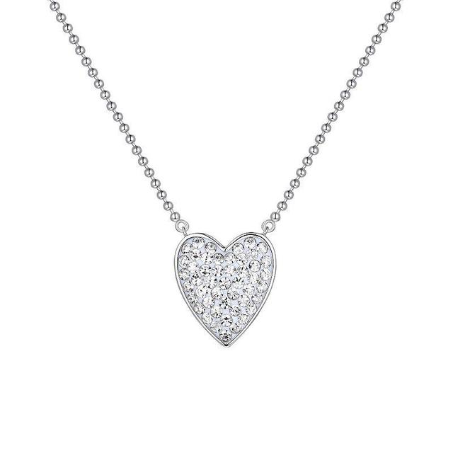 Chrystina Crystal Heart Necklace, Womens Silver Tone Product Image