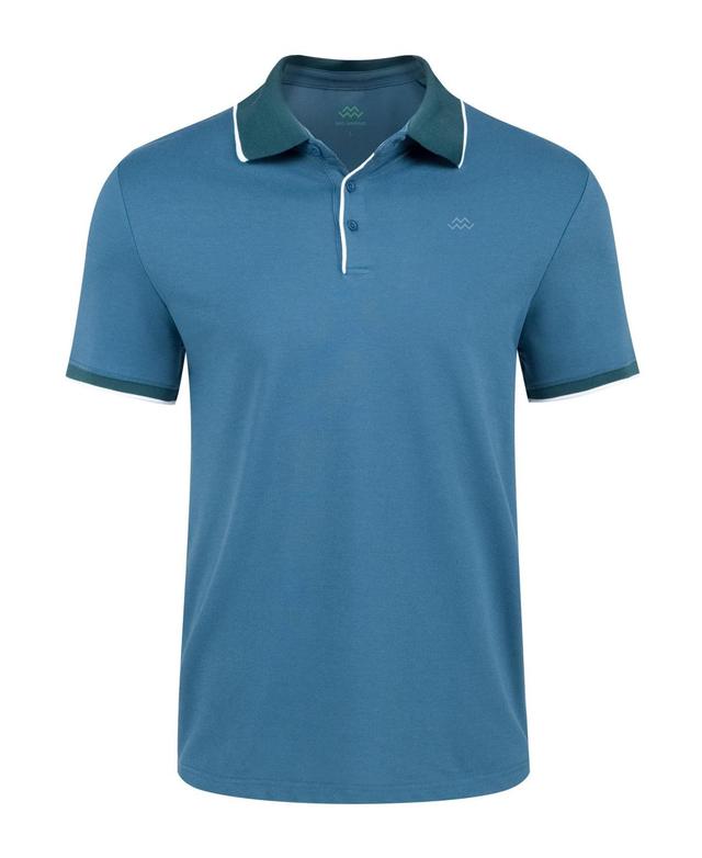 Mio Marino Mens Classic-Fit Cotton-Blend Pique Polo Shirt with Contrast Collar Product Image