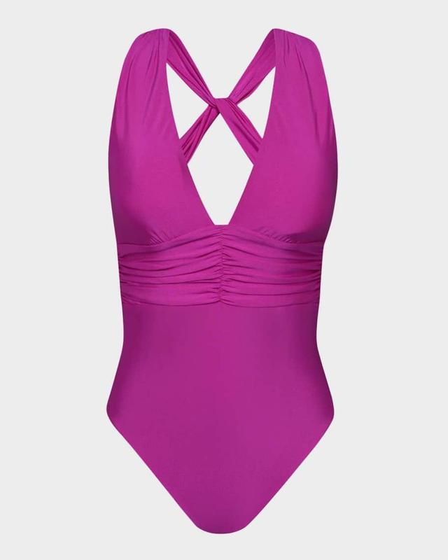 Solids V-Plunge One-Piece Swimsuit Product Image