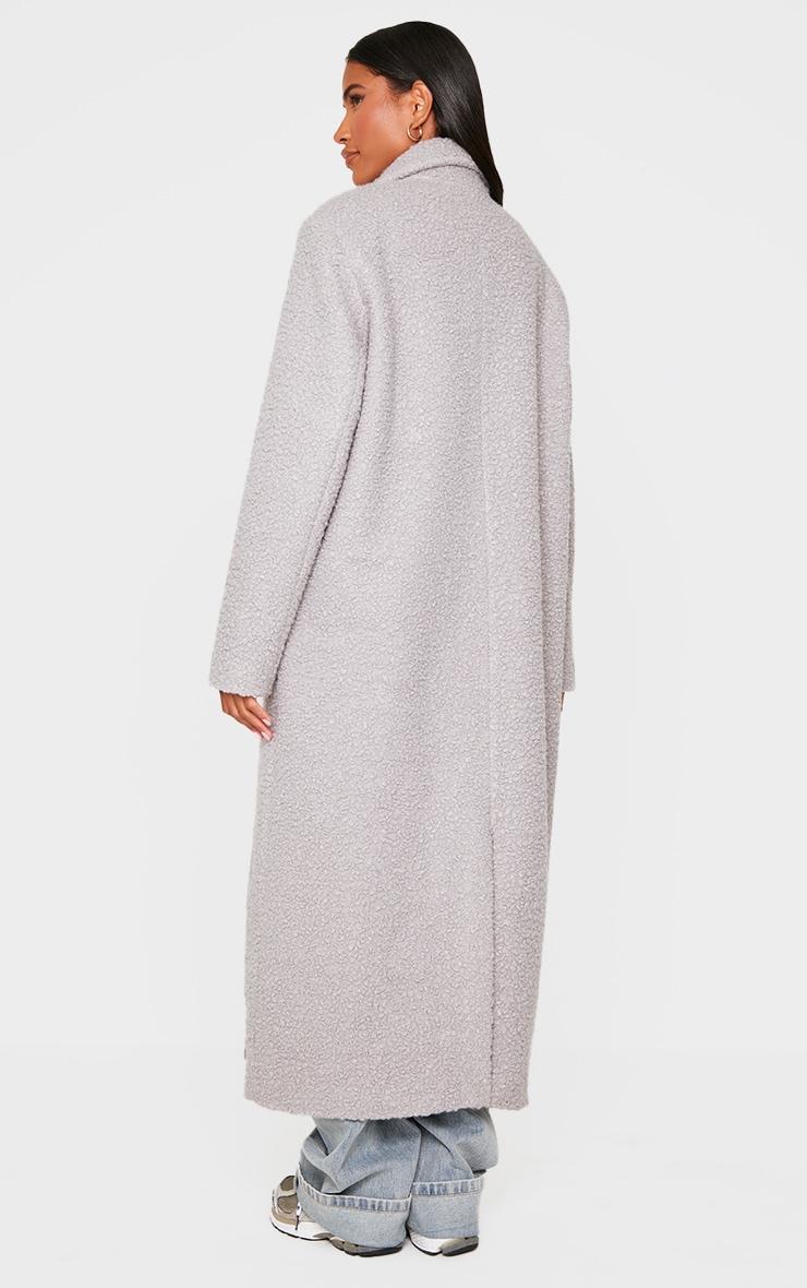 Light Grey Wool Look Maxi Coat Product Image