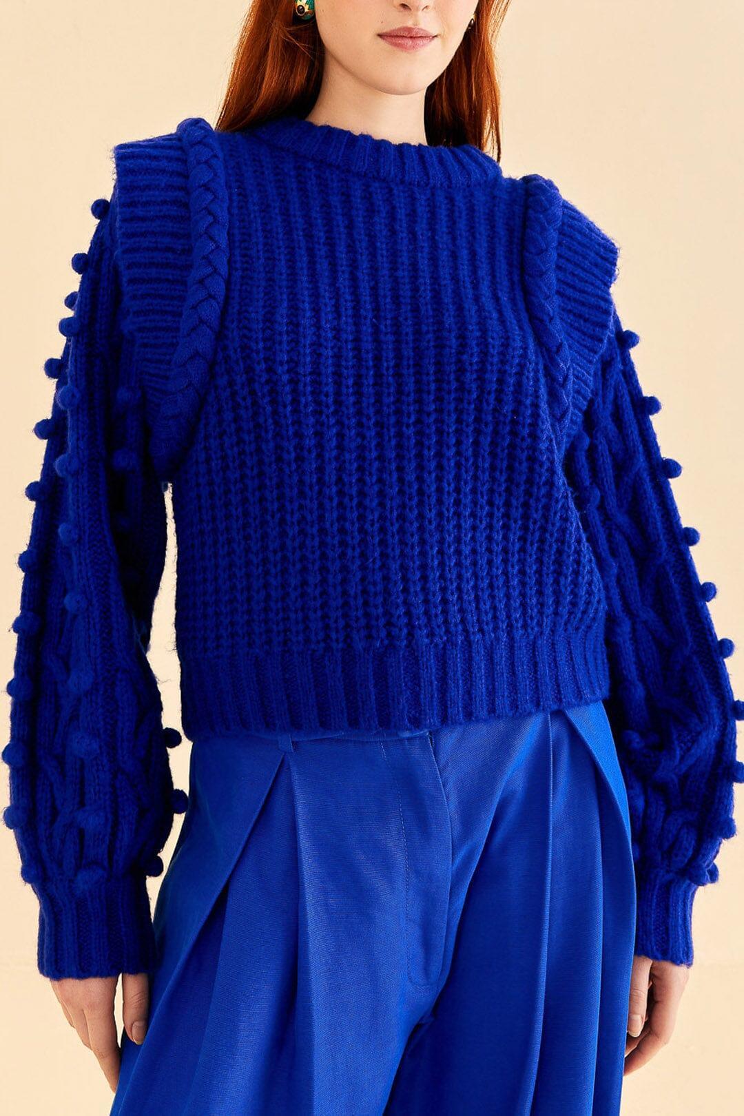 Blue Braided Sweater Product Image