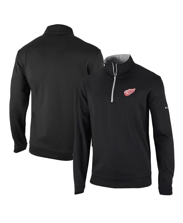 Mens Columbia Black Detroit Red Wings Wickham Hills Omni-Wick Quarter-Zip Jacket Product Image