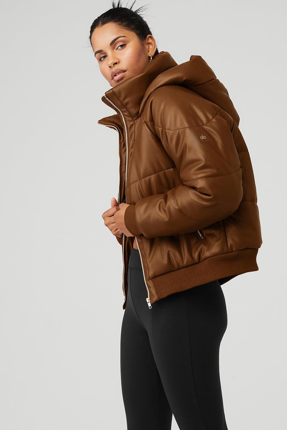 Alo Yoga | Faux Leather Boss Puffer Jacket Product Image