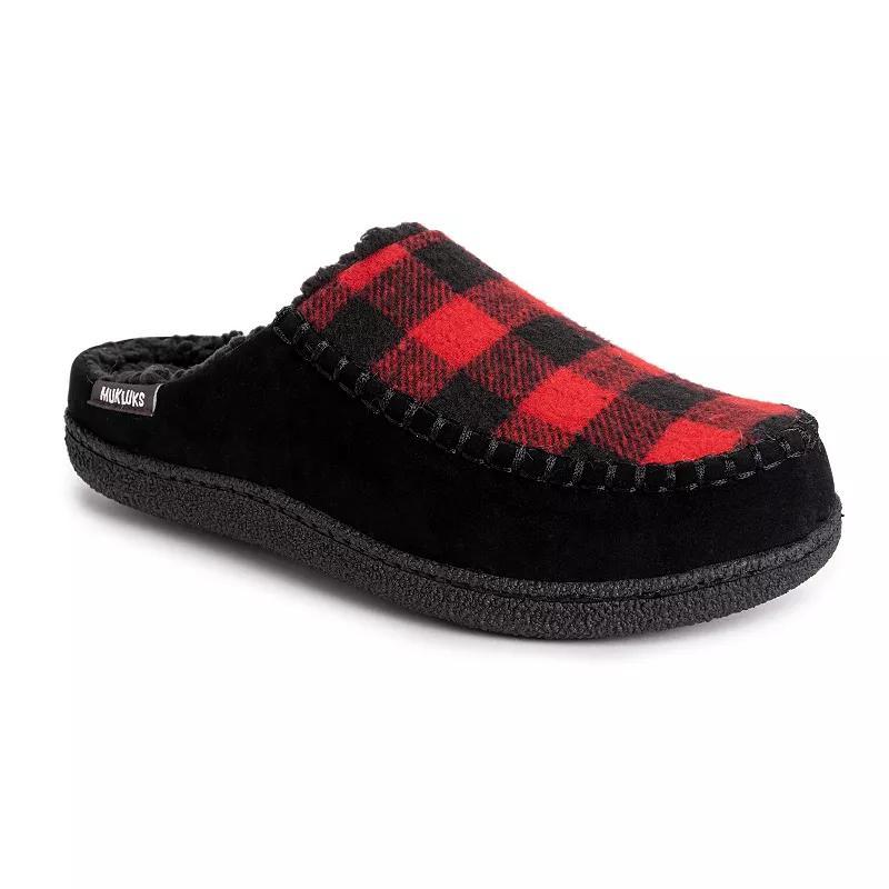 MUK LUKS Staughton Buffalo Plaid Mens Clog Slippers Product Image