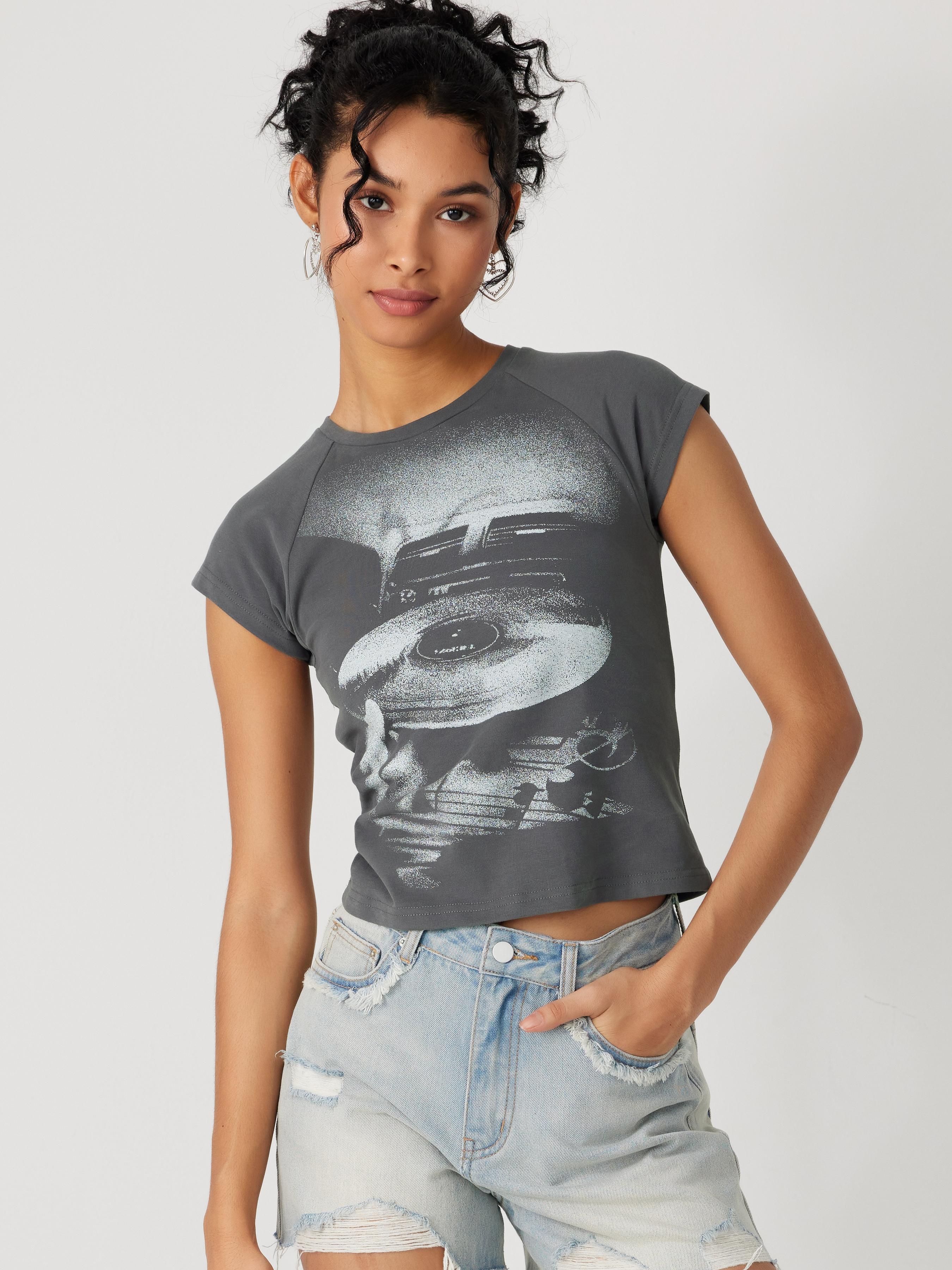 Jersey Round Neckline Graphic Short Sleeve Tee product image