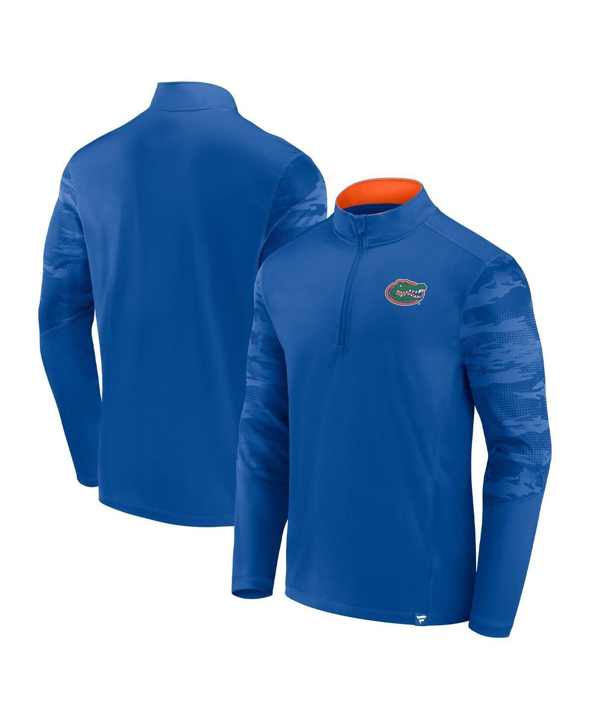 Mens Fanatics Branded Royal Florida Gators Ringer Quarter-Zip Top Product Image