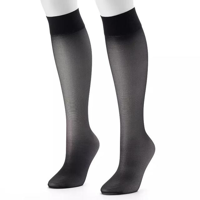 Hanes Alive 2-pk. Full Support Knee-High Pantyhose 0A446, Womens Product Image