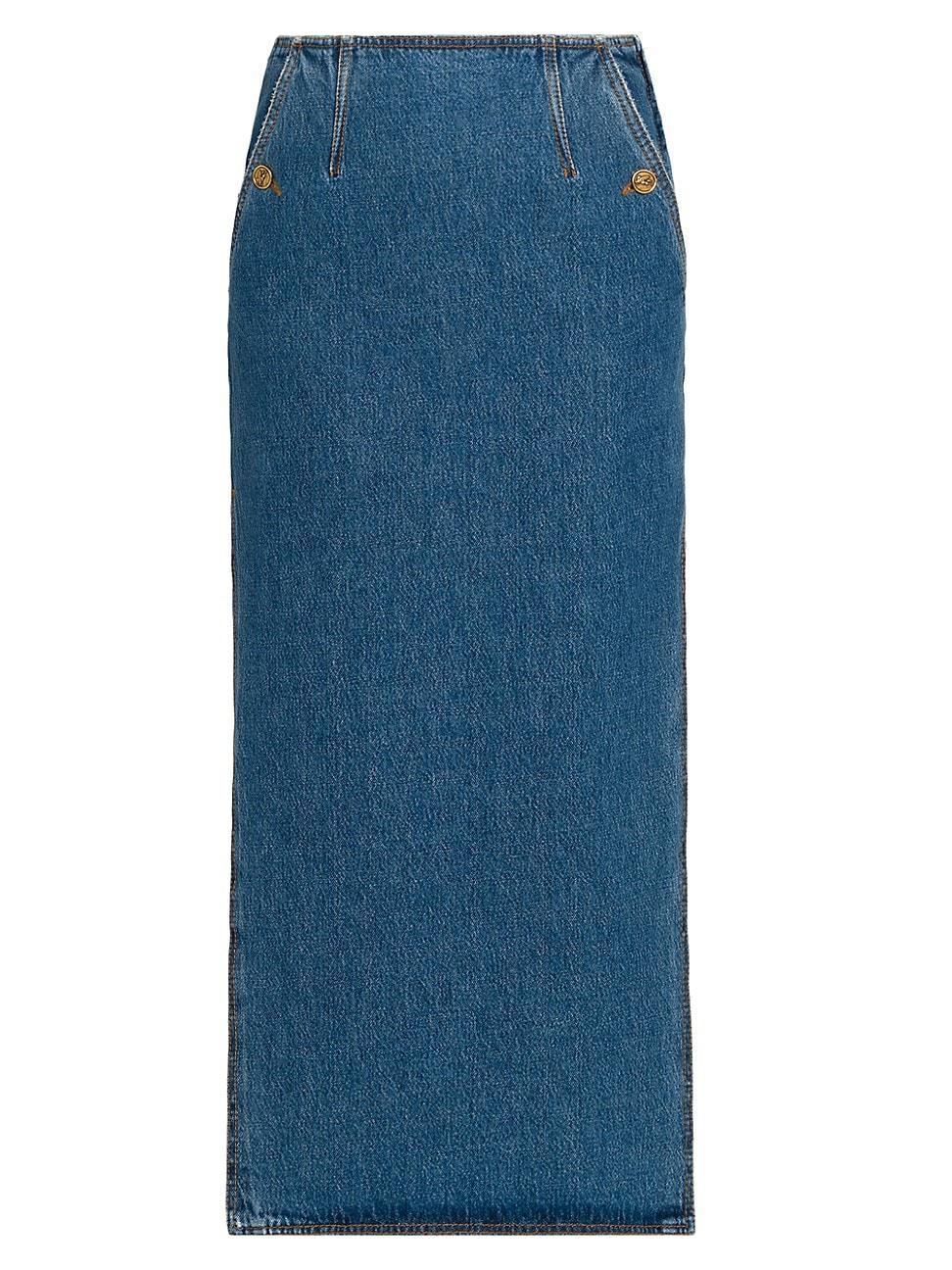 Womens Denim Maxi Skirt product image