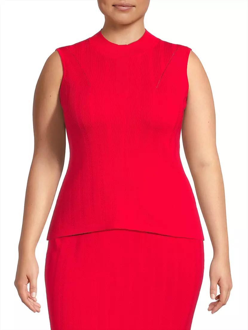 Rib-Knit Sleeveless Top Product Image