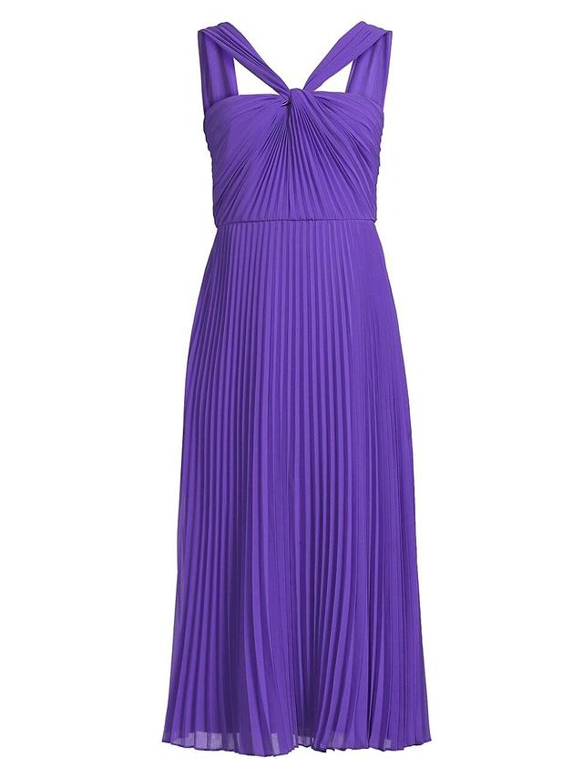 Womens Joanna Pleated Chiffon Midi-Dress Product Image