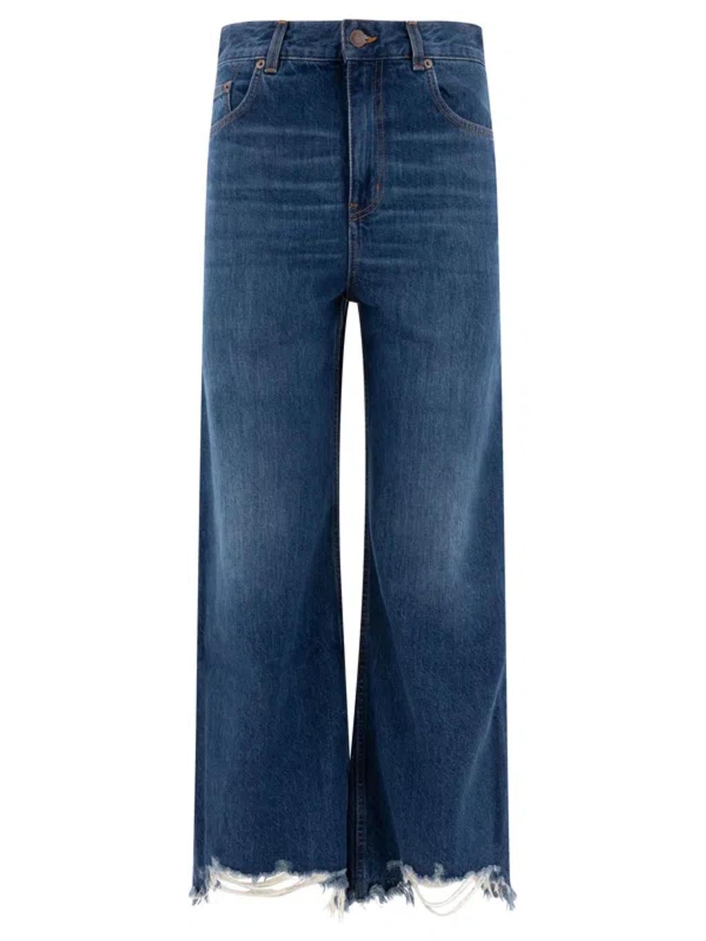 CHLOÉ Cropped Wide-leg Jeans Blue Product Image