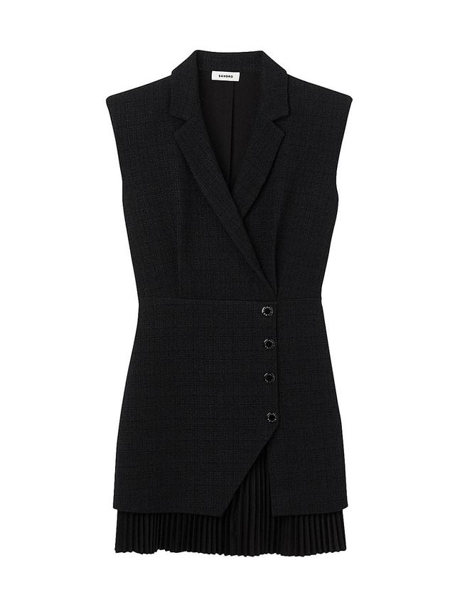 sandro Alexandrie Notch Lapel Tweed Dress Product Image