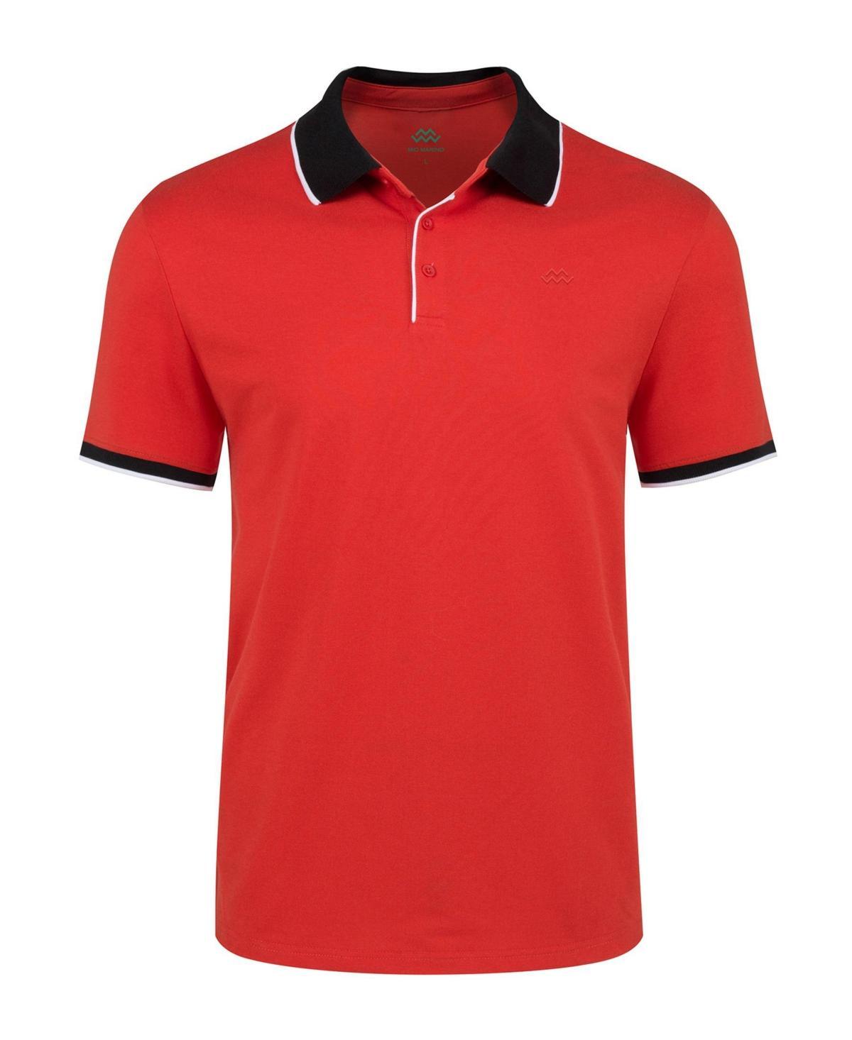 Mens Classic-Fit Cotton-Blend Pique Polo Shirt with Contrast Collar Product Image