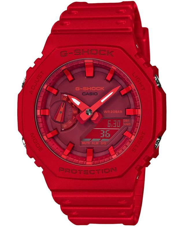 G-Shock Mens Analog-Digital Red Resin Strap 45.4mm GA2100-4A - Red Product Image